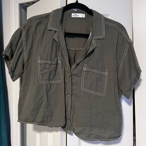 hollister cropped safari shirt
